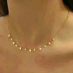 Elegant 18k Gold Filled Disc Necklace with delicate dangling charms